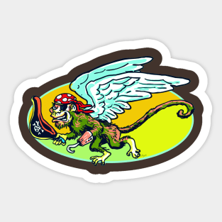 Flying Monkey Pirate Sticker